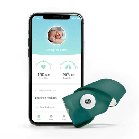 Owlet Smart Sock 3 Baby Monitor with Oxygen & Heart Rate, Deep Sea Green