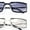 [2-Pack] Black and Clear, variant on Mens Narrow Warp Rectangle Sport Mob Metal Rim Sunglasses Black Smoke