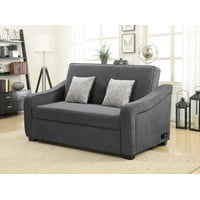 Serta Harison Queen Sofa Bed with Matching Pillow and Power Strip