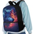thumbnail image 4 of Jeiento Wolf School Backpack for Boys Elementary Bookbag Back Pack Purse Blue Kids Middle High School Bags Rucksack for Kindergarten Students Daypack Back To School Supplies Cool Flame, 4 of 6