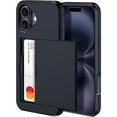 thumbnail image 1 of wonima11 harusaki iPhone 16 Wallet Case with Hidden Card Slot - Wireless Charging Compatible iPhone 16 Case with Card Holder for Men and Women (Black), 1 of 1