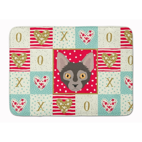 Lykoi Cat Love Machine Washable Memory Foam Mat Red
