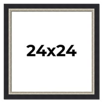 24x24 Frame Black Real Wood Picture Frame Width 2.25 Inches | Interior Frame Depth 0.5 Inches |