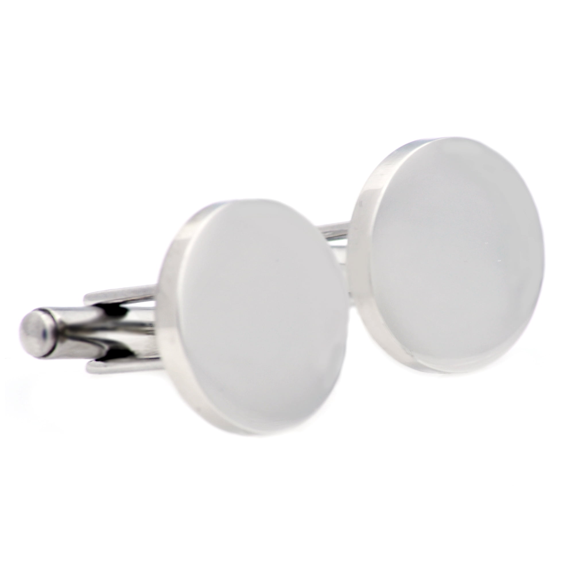 Arista Men's Round Cuff Links in Stainless Steel
