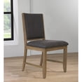 thumbnail image 6 of Saunders Dining Chairs Gray Padded Fabric Seat/Back Brown Acacia Wood (Set of 2), 6 of 7