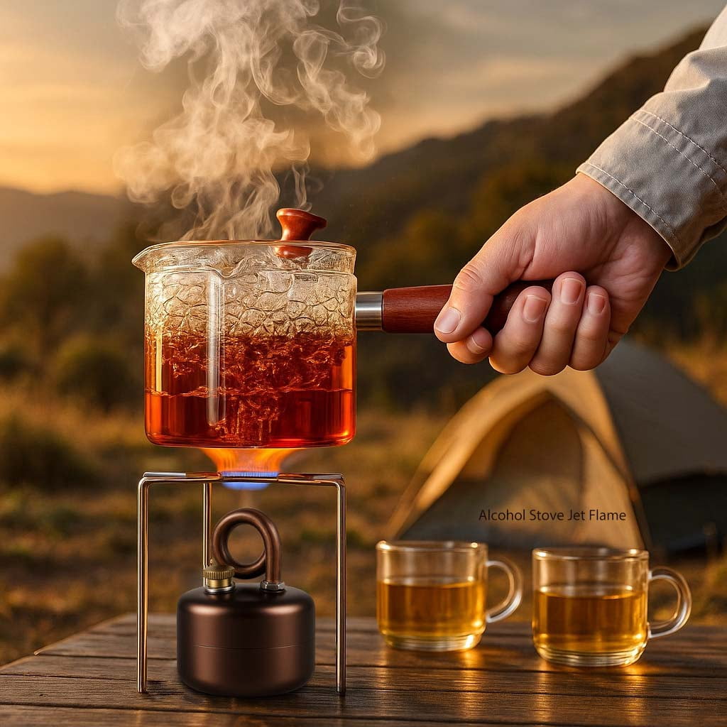 Alcohol Stove Spirit Burner Camping Portable Mini Ultralight Windproof Backpacking Heater Stoves Jet Flame For Emergency Preparedness & Outdoor Adventures