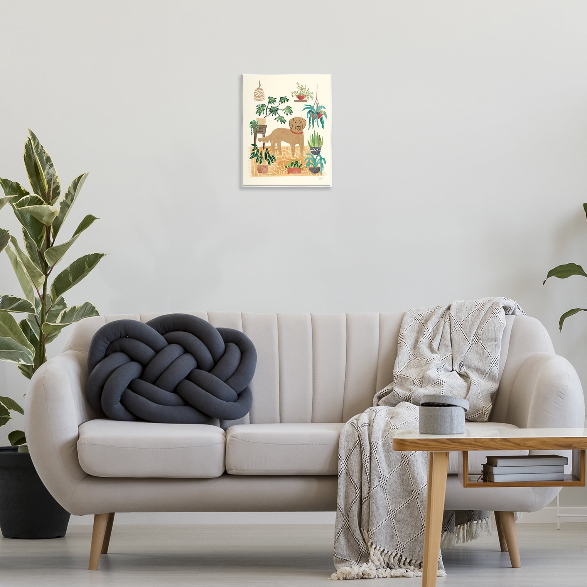 Stupell Industries Labrador with House Plants Animals & Insects Painting Unframed Art Print Wall Art, 11 x 14
