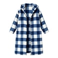 thumbnail image 7 of Iyufng Plaid Fuzzy Fleece Long Hooded Coats for Women Full Zip Long Sleeve Casual Warm Winter Outerwear with Side Pockets, 7 of 7