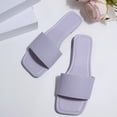 thumbnail image 4 of Purple Womens Casual Square Toe Exposed Toe Flat Sandals For Spring And Summer All-Match Outdoor Beach Wear Slip-On Comfortable Size 38, 4 of 9