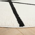 thumbnail image 3 of SAFAVIEH Melody Quinn Abstract Polyester Area Rug, Ivory/Black, 4' x 4' Round, 3 of 11