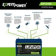 ExpertPower 12V 100Ah Lithium LiFePO4 Deep Cycle Rechargeable Battery | 2500-7000 Life Cycles & 10-Year lifetime | Built-in BMS | Perfect for RV, Solar, Marine, Overland, Off-Grid Applications