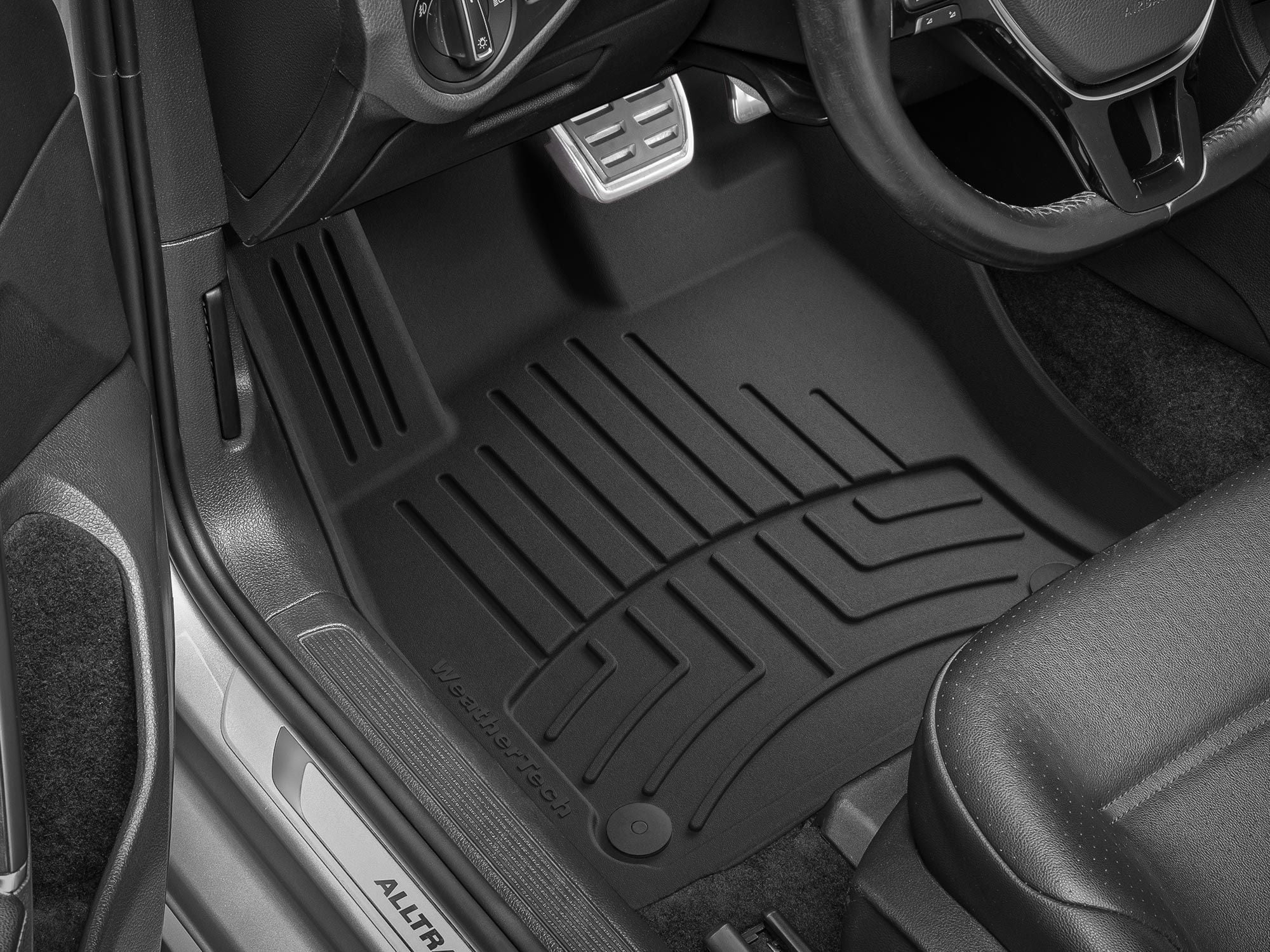WeatherTech FloorLiner HP Custom Fit Floor Mats compatible with RS3, A3, A3 Sportback e-tron, S3, Golf GTI, Golf R - 1st Row (Driver & Passenger), Black