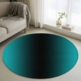 thumbnail image 2 of Teal Black Ombre 3ft Area Rug, Gradient Contemporary Abstract Art Washable Non-Slip Small Round Rugs for Entryway Bedroom Kitchen, Soft Circle Carpet for Dining Room, Playroom Nursery Rug, 2 of 9