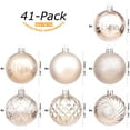 thumbnail image 2 of Sea Team 41-Pack Christmas Ball Ornaments with Strings, 60mm/2.36-Inch Medium Size Baubles, Shatterproof Plastic Christmas Bulbs, Hanging Decorations for Xmas Tree, Holiday, Wedding, Party, Champagne, 2 of 7