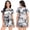 Black/White, variant on Cotton Pajamas Set Women's Short-sleeved Pajamas Tie-dye Shorts Pajamas Suit Casual Loose(Black and White, L)