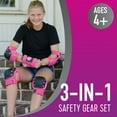 thumbnail image 3 of Flybar Sports Protection Knee, Elbow, and Wrist Pad Set for Kids and Adults, Unisex, Ages 4+, Pink, L, 3 of 6