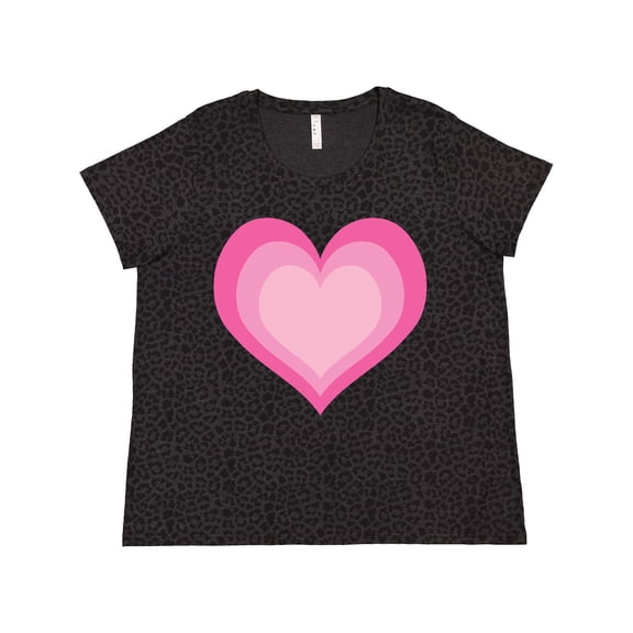 Inktastic Pink Valentine Heart Women's Plus Size T-Shirt