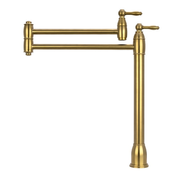 Brushed Gold Pot Filler Kitchen Faucet Deck-Mounted