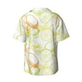 thumbnail image 6 of Lsque Lemon Potatoes print Men's Cuban Collar Short Sleeve Shirt Summer Beachwear Casual Button Down Fashionable Vacation Leisure Shirt-XX-Large, 6 of 7