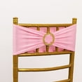 thumbnail image 3 of BalsaCircle 5 Spandex Pink 5x14" Stretchable Chair Sashes with Gold Rhinestone Buckles Party Decorations, 3 of 8