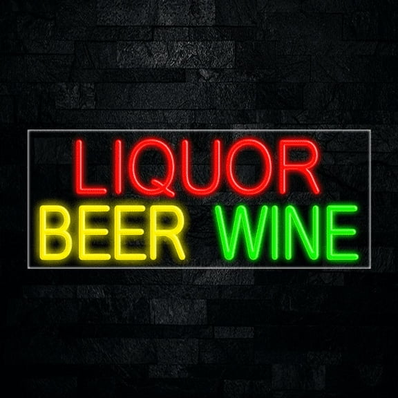 Liquor Beer Wine-LED Neon Sign 30"L x 12"H #30567
