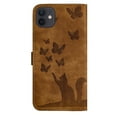 thumbnail image 6 of Wallet Case Designed for Apple iPhone 11 - 6.1 inch for Women,Flip Folio Cover with Butterfly Embossed PU Leather Kickstand Credit Card Holder Slots Magnetic Wrist Strap Phone Case, Brown, 6 of 13