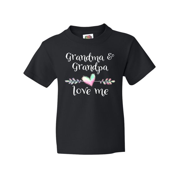 Inktastic Grandma and Grandpa Love Me- Heart Grandchild Youth T-Shirt