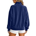 thumbnail image 5 of Xdegoge Womens Velour Track Jackets Long Sleeve Full Zip Up Stand Collar Coats with Pockets Casual Fall Winter Athletic Outerwear, 5 of 8