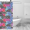 thumbnail image 2 of Shower Curtain, Colorful zebra cool Waterproof Fabric Plastic Shower Curtain, Drying Fast Bathroom Curtain with 9 Buttonholes, Ruffle Shower Curtain 60x72in, 2 of 8