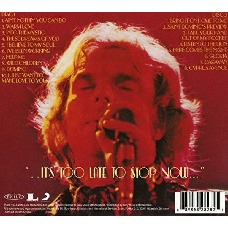 van morrison ヴァンモリソンtoo late to stop now Amazon.co.jp: It's Too Late To Stop Now - 1st: ミュージック