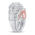 thumbnail image 3 of Diamond Princess 14kt Two-tone Gold Round Diamond Bridal Wedding Ring Band Set 2 Cttw, 3 of 4