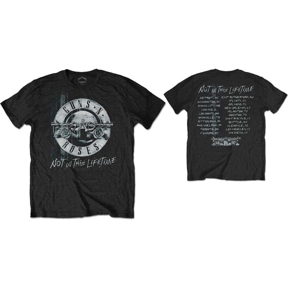 Guns N' Roses Unisex T-Shirt Not in this Lifetime Tour Xerox (Back Print) (Small)