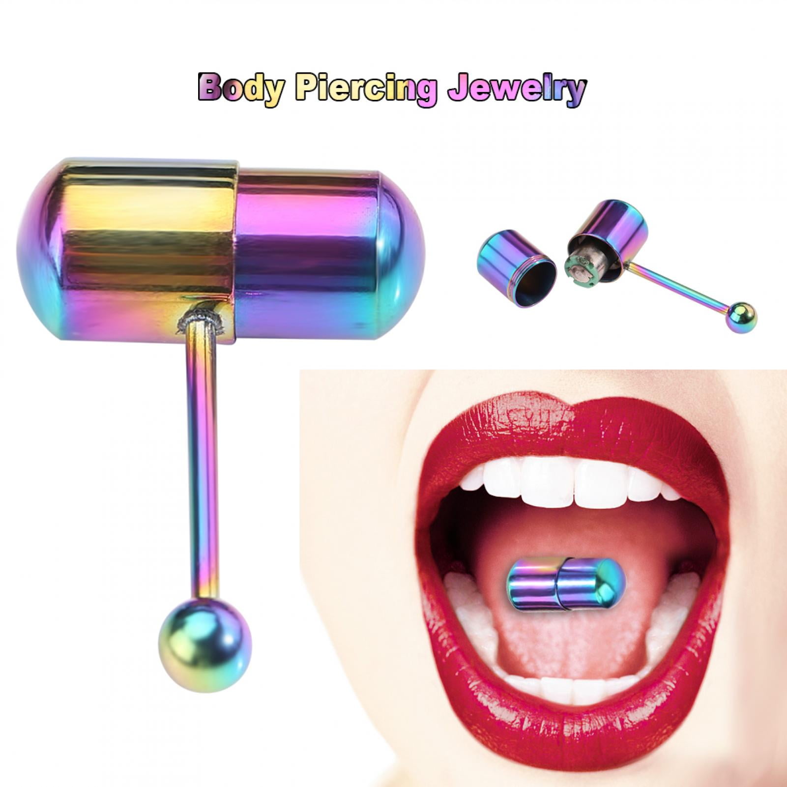 Vibrating Tongue/Belly Button Rings Stainless Steel Stud Body Piercing Jewellery 