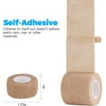 thumbnail image 2 of Pack 8 Pack 1" x 5 yds Self-Adhesive Bandage Pack Breathable Adhesive Bandage Wrap Rolls Sports Elastic Self-Adhesive Wrap Tapes (Beige), 2 of 5
