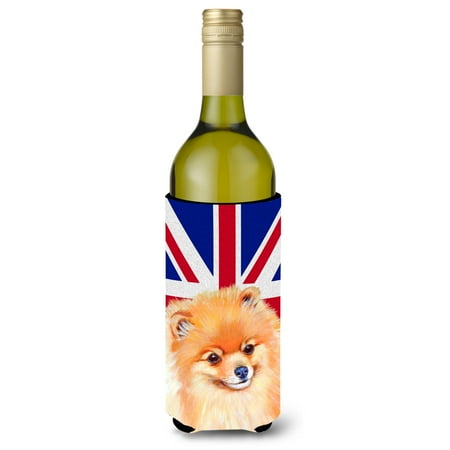 

Carolines Treasures LH9498LITERK Pomeranian with English Union Jack British Flag Wine Bottle Hugger Wine Bottle