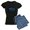 With Blue Strpe Pant, variant on CafePress - FISH TRIBE Pajamas - Women's Short Sleeve Print T-Shirt and Pants Dark Cotton Pajama Set