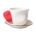 thumbnail image 1 of Juego de taza y platillo de porcelana, taza de café de cerámica creativa para café con leche y latte. Manzana, 1 of 9