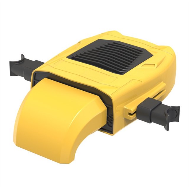 Riwesomey Ventilador trasero de asiento de automóvil de plástico Universal 1A 5W Interfaz USB ajustable Ventiladores de refrigeración de Ventana automotriz Amarillo