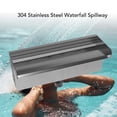 thumbnail image 3 of 304 Stainless Steel Pool Waterfall Spillway, 35.4 Inch Pond Fountain Water Feature Spout, App Control, LED Light, for Swimming Pool, Garden Decor, 3 of 7