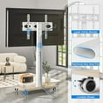 thumbnail image 5 of Rfiver Rolling TV Stand for 32 to 70 Inch TVs, Modern Portable Corner TV Stand with Upgraded Wheels, 9 Levels of Height & ±30° Swivel Adjustable Mobile TV Stand for Bedroom, Corner, Small Dorm, White, 5 of 7