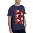 thumbnail image 2 of Bingfone Snowflakes On A Buffalo Plaid Men'S Loose Fit Short-Sleeve Pocket T-Shirt, 2 of 7
