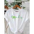 thumbnail image 2 of Lucky St. Patrick's Day Flirty Cartoon Letter Graphic Print T Shirt, Short Sleeve Crew Neck Casual TCamisetas de verano para mujer, manga corta, cuello redondo, casual, lindo, con gráficos, camisetas, 2 of 7