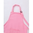 thumbnail image 4 of Kaerm Kids Apron and Chef Hat Set Cook Adjustable Bib Apron with Packet Hat Outfit for Kitchen Pink M, 4 of 7