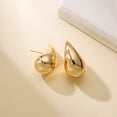 thumbnail image 4 of Pendientes de aro de oro grueso para mujer, aros abiertos huecos con forma de gota de agua, hipoalergénicos chapados en oro, joyería de moda para mujeres y niñas, 4 of 6