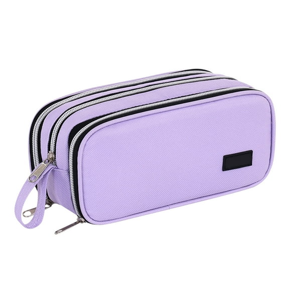 Hvmvliv Pencil Pouch Oxford Cloth Pencil Case Cute Cylindrical Pencil Bag Oxford Cloth Stationery Bag Large Capacity Zipper Pencil Case Stationery Storage Bag Purple