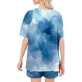 thumbnail image 4 of Chbgutlmr Summer Outfits for women 2 Piece Crewneck Short Sleeve Tops Elastic Waist Shorts Tie-Dye Comfy Lounge Sets, 4 of 6