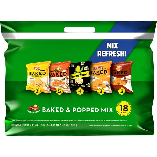 FritoLay Baked & Popped Mix Variety Pack, 18 Count