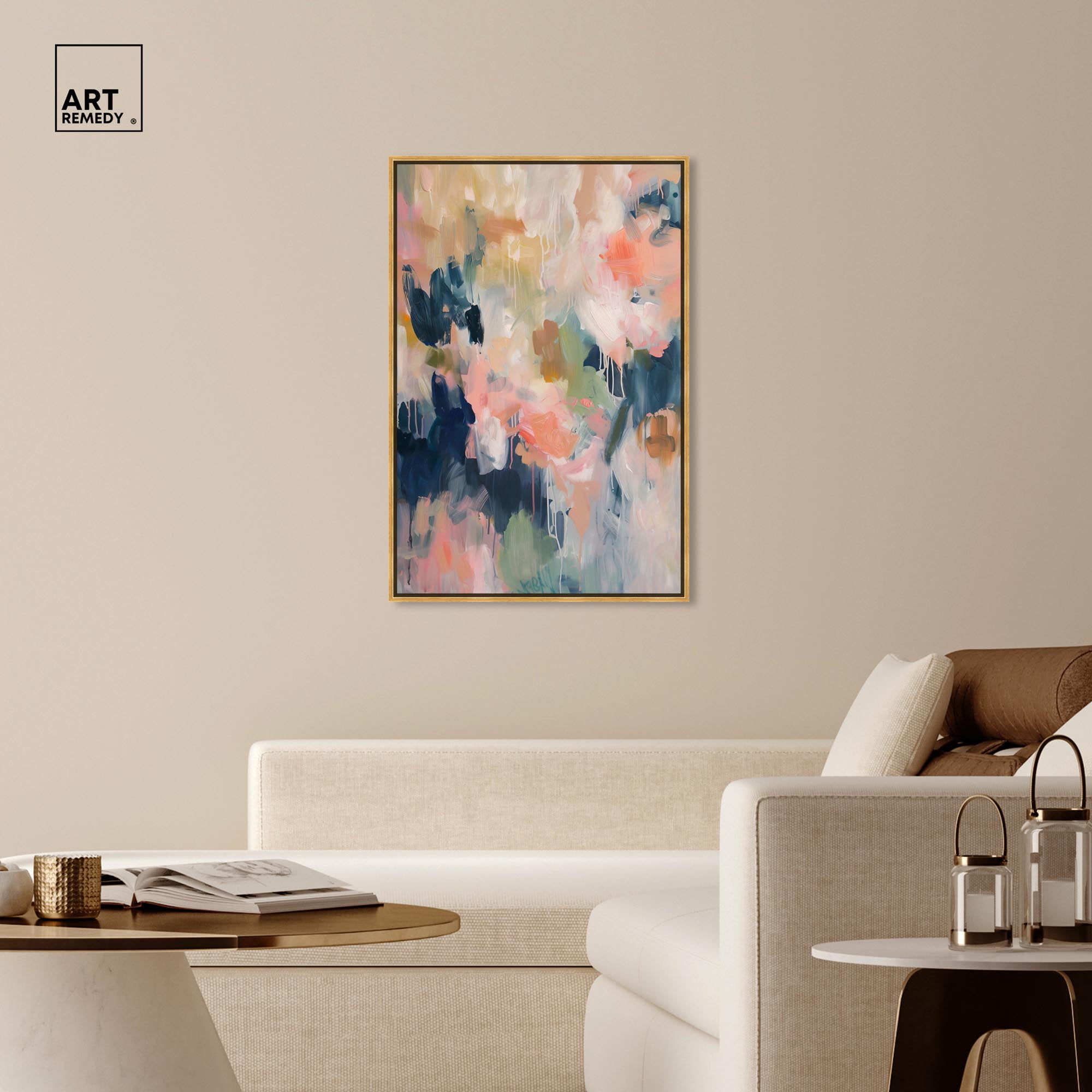 Blush of Nature Canvas Colorful Pastel Art by Art Remedy, Gold Frame, 30" x 45"