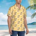 thumbnail image 3 of Daiia mouse and cheese Print Hawaiian Shirt for Men Gentle Cotton Regular Short Sleeve Casual,X-Large, 3 of 7