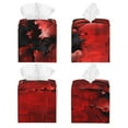thumbnail image 2 of KLL Abstract Red Textured Canvas Print Tissue Box Cover,Leather Tissue Holder Square Facial Tissue Case Facial Paper Organizer Dispenser for Bathroom, Vanity Countertop, 2 of 7